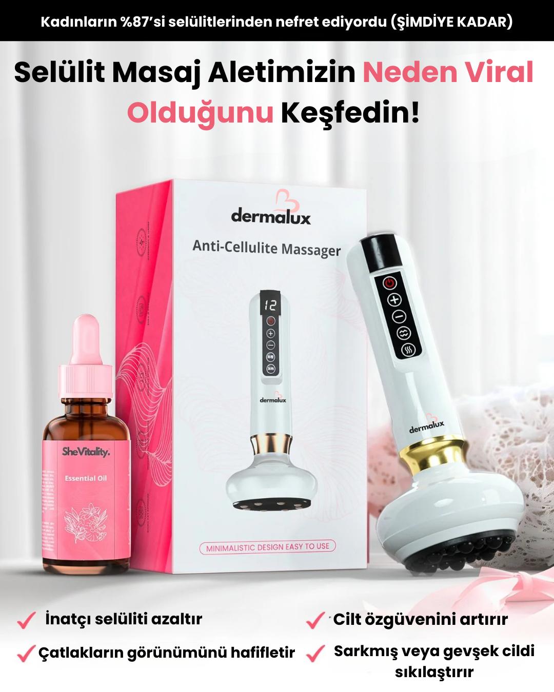 DermaLux™ Vakumlu Sıkılaştırıcı ve Selülit Giderici Vücut Masaj Aleti